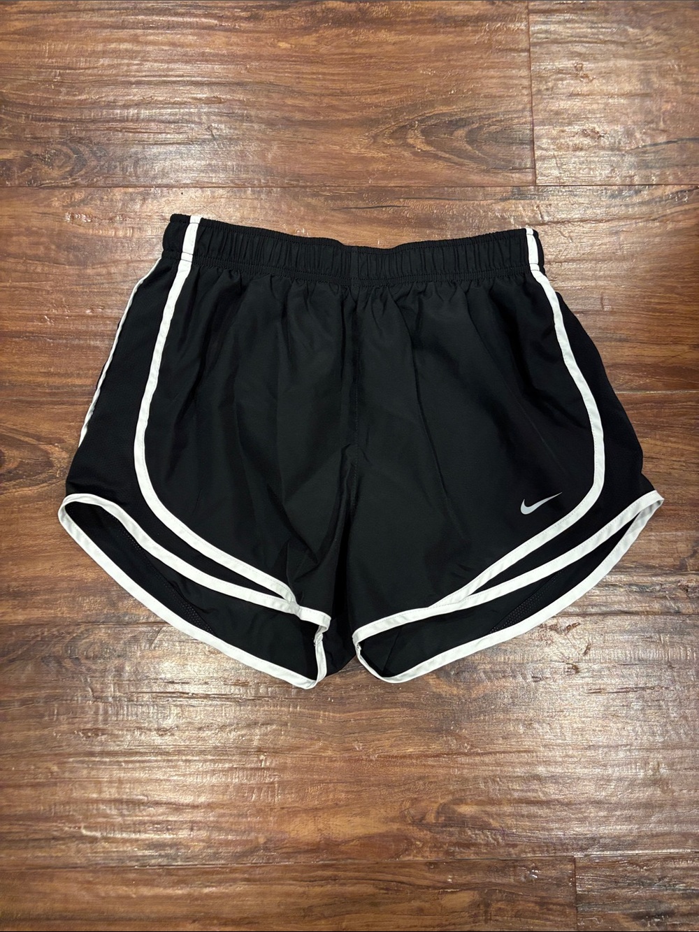 Nike Women’s Black Athletic Shorts with White Piping